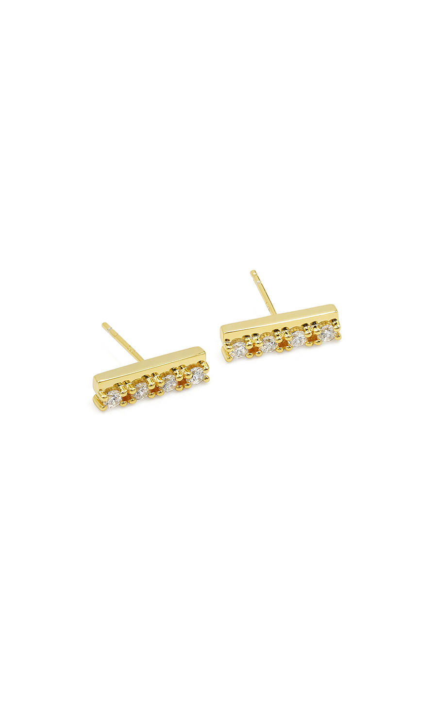 石付きバーピアス